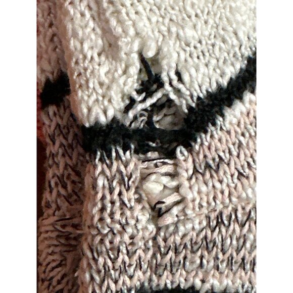 CCC Striped Open Front Cardigan Sweater Stripes Long Sleeves Asymmetric Size XL - Picture 9 of 9